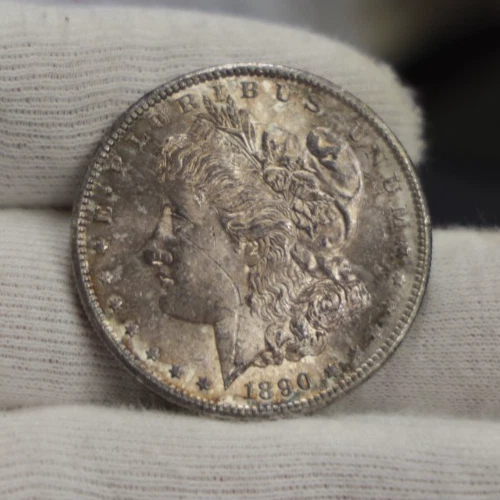1890 S US Morgan Silver Dollar $1 Nice Unc (Toned)