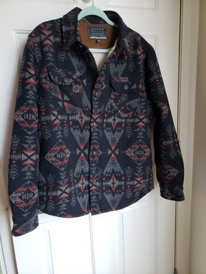 JACHS  MEN'S JACKET SIZE M  NEW-TAGS WOOL BLEND AZTEC DESIGN SHERPA LINING
