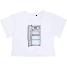 "Leere Kühl-Gefrierkombination" Damen Baumwolle Crop Tops (CO048057)