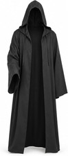 Hooded Cloak Cape for Men Women Halloween Knight Witch Vampire Wizard Costume