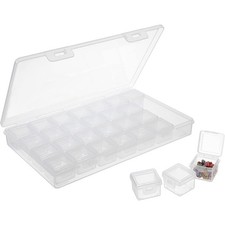 Plastic Diamond Painting Storage Containers Set of 28 Translucent Bead Organizer