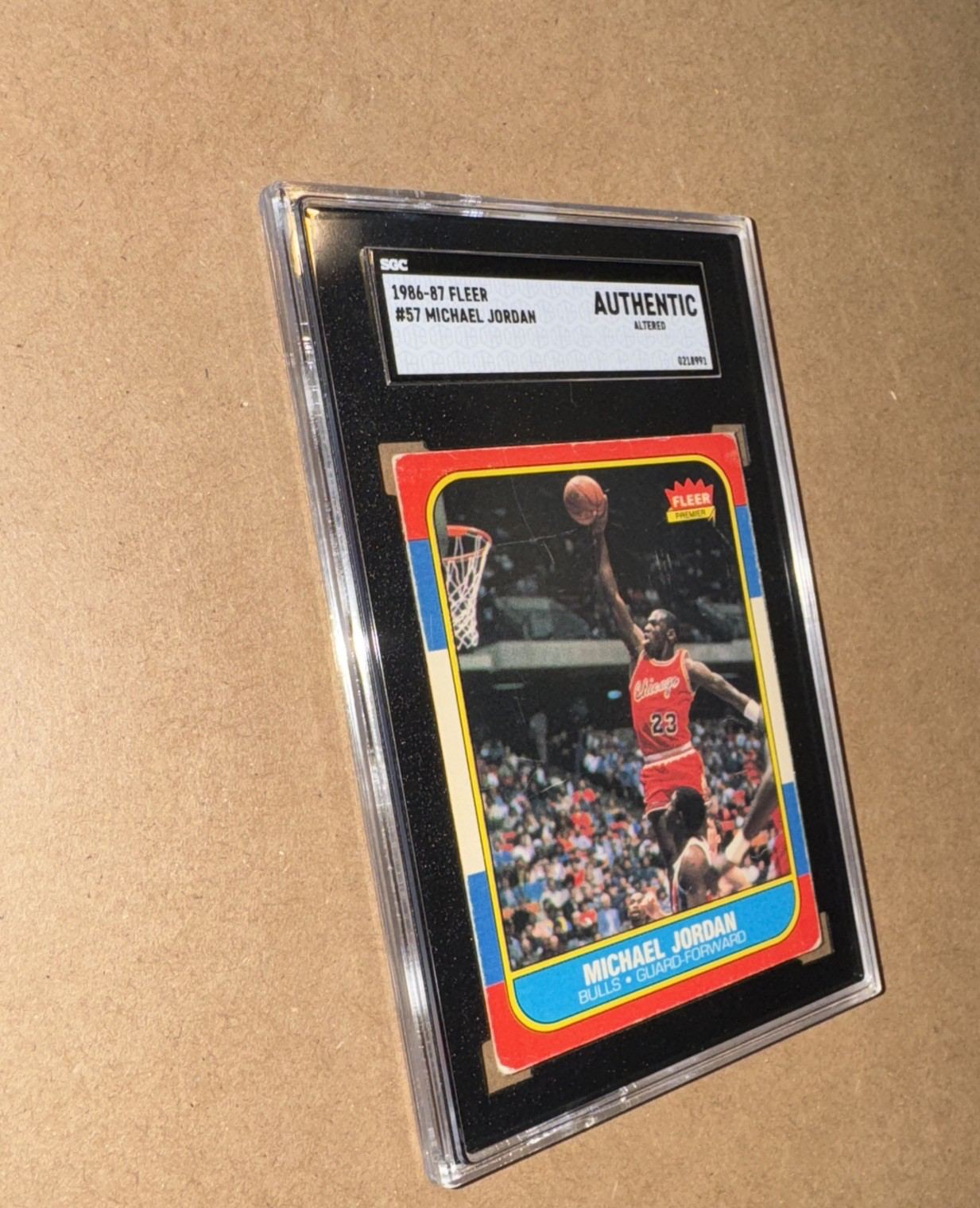 Authentic Altered Michael Jordan Rookie Card SGC Fleer RC 1986 Chicago Bulls #57 ...