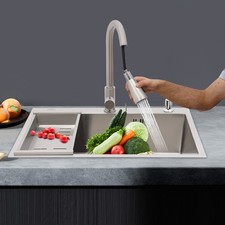 Kitchen Sink Commercial Single Bowl Multifunctional Stainless Steel Sink Set