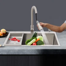 Kitchen Sink Commercial Single Bowl Multifunctional Stainless Steel Sink Set