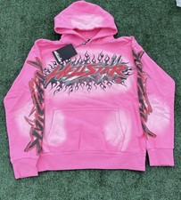 Hellstar Pink Men s Graphic Print Logo Pullov...