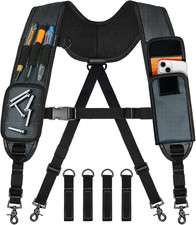 Tool Belt Suspenders, Tool Bag Suspenders, Work Belt Suspender with Blue-gray