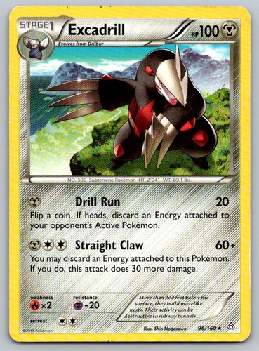Pokemon Primal Clash Excadrill Rare 96/160 Lightly Played
