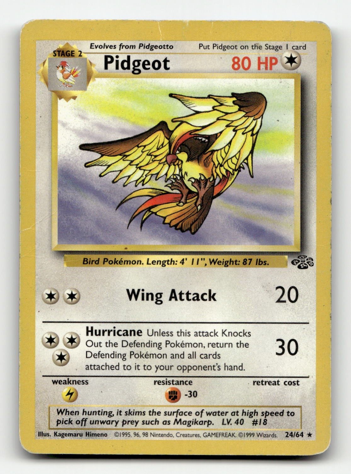 Pidgeot (24) 24/64 Jungle Unlimited Pokemon