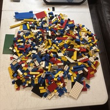 Vintage 70-80s Lego Mixed Bricks 5 Lbs Lot Wheels, Signs, Bricks, Etc KK