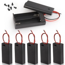 VWEICYY 6PCS 2 x 1.5V AA Battery Holder Enclosures with Wire Leads and On/Off...