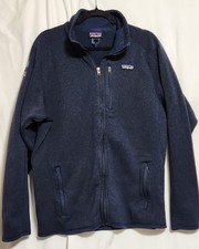 Patagonia Worn Wear Men's Full Zipper Fleece Jacket XL Blue EUC Company Logo