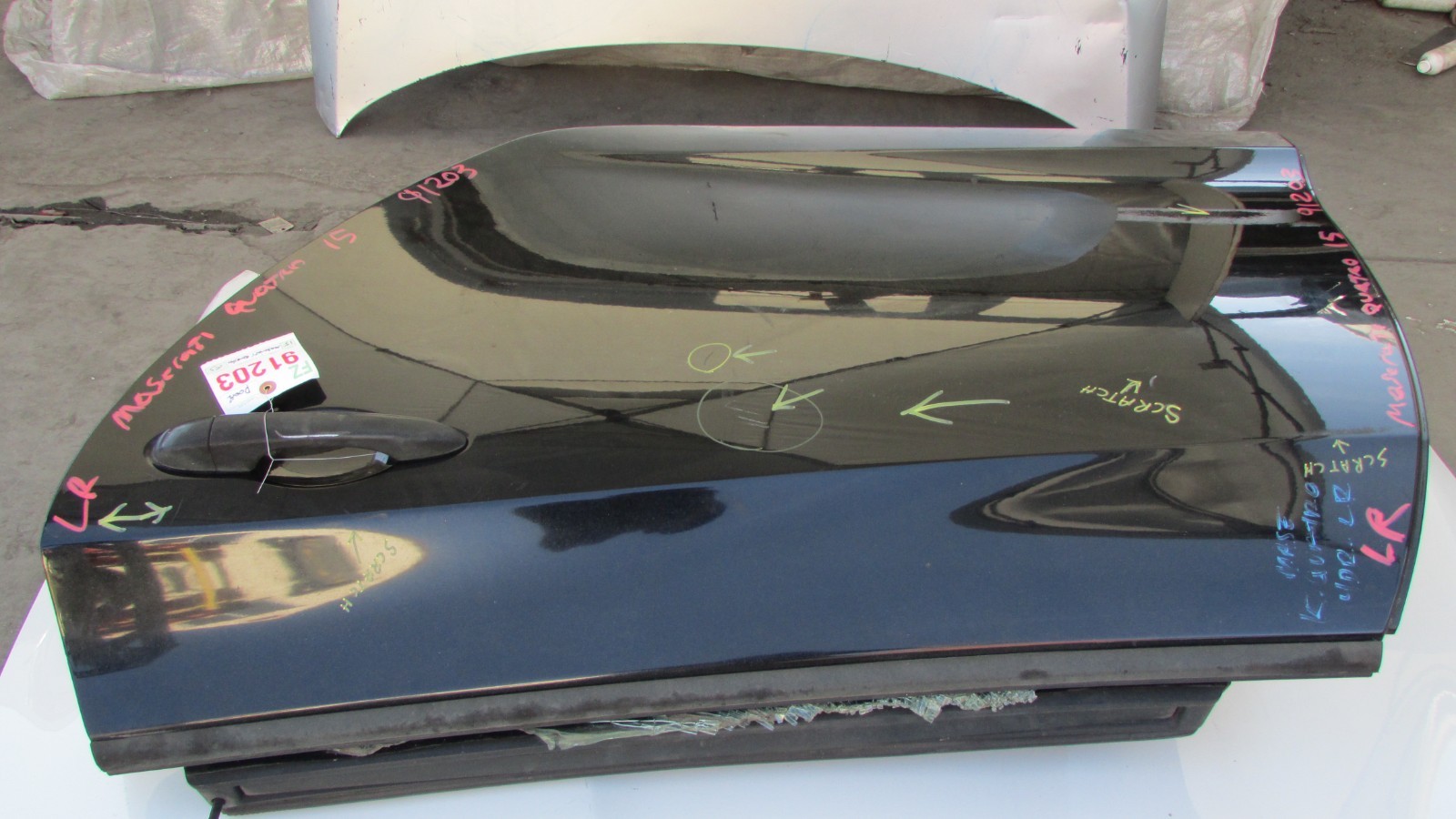 2014-2019 MASERATI QUATTROPORTE REAR LEFT DOOR SHELL ASSEMBLY BLACK OEM