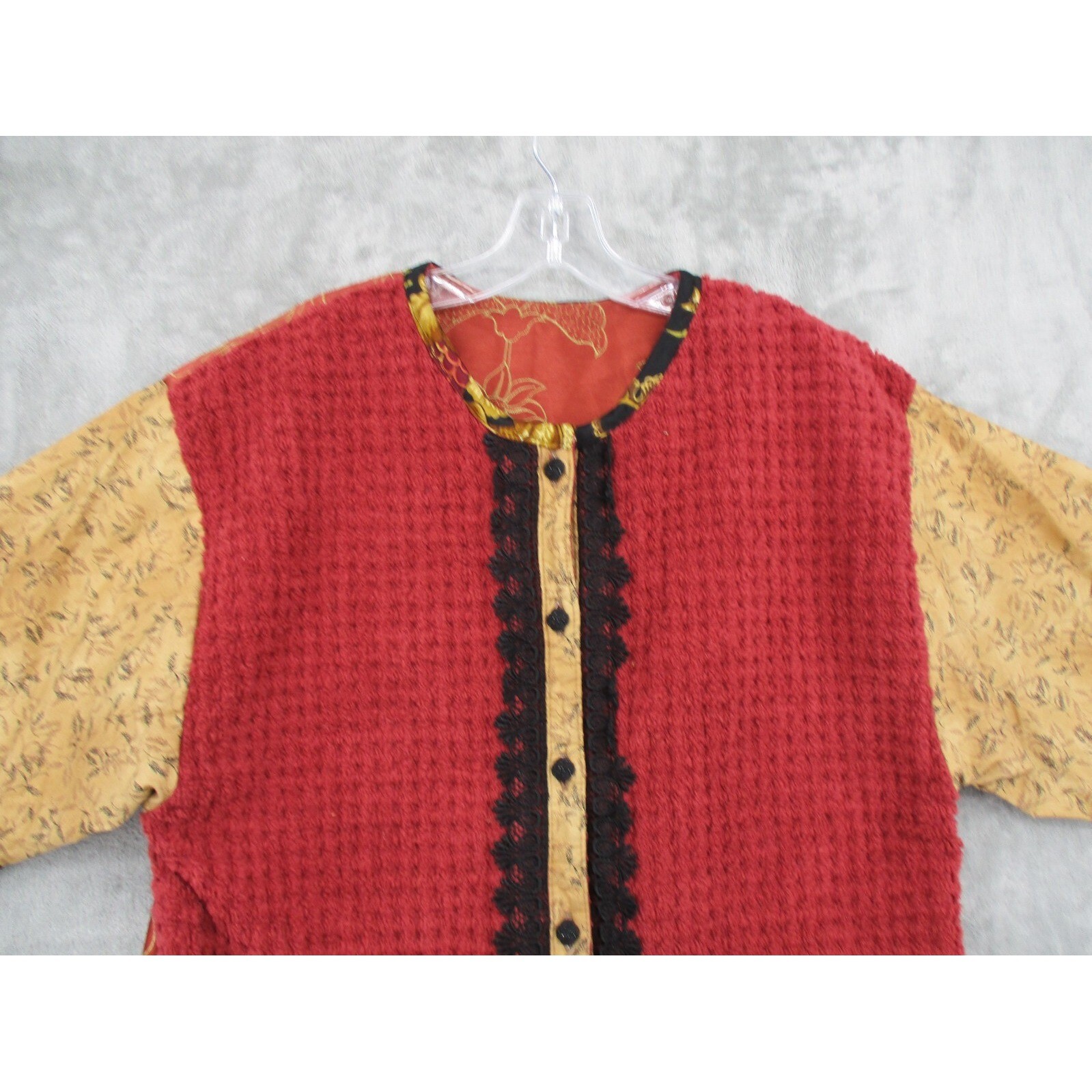 Upcycled Jacket Womens Medium Patchwork Cottage A… - image 3