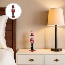  Wooden Candy Nutcracker Soldier - 15" Peppermint Nutcracker Figurine with Cake