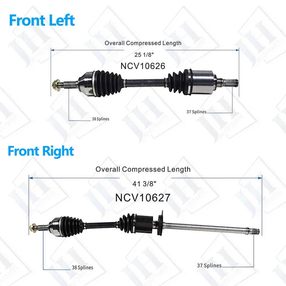 Juego de ejes delanteros OE par CV para Ford Freestyle V6 2005 2006 2007 3,0 L tracción delantera Foto 2 de 4