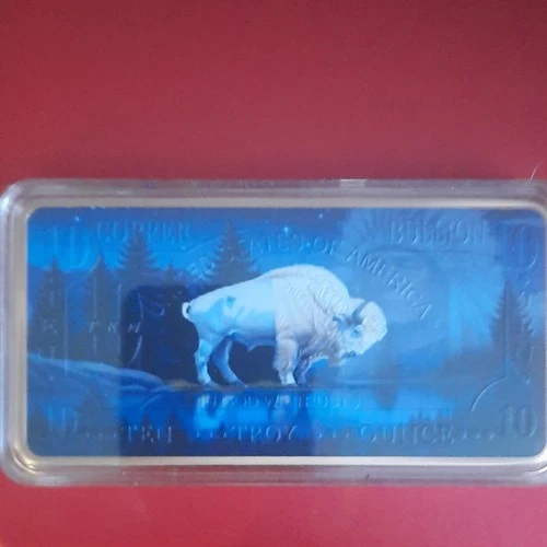Buffalo Design Copper Bullion Bar 10 Ounce Collectible Precious Metal Bar