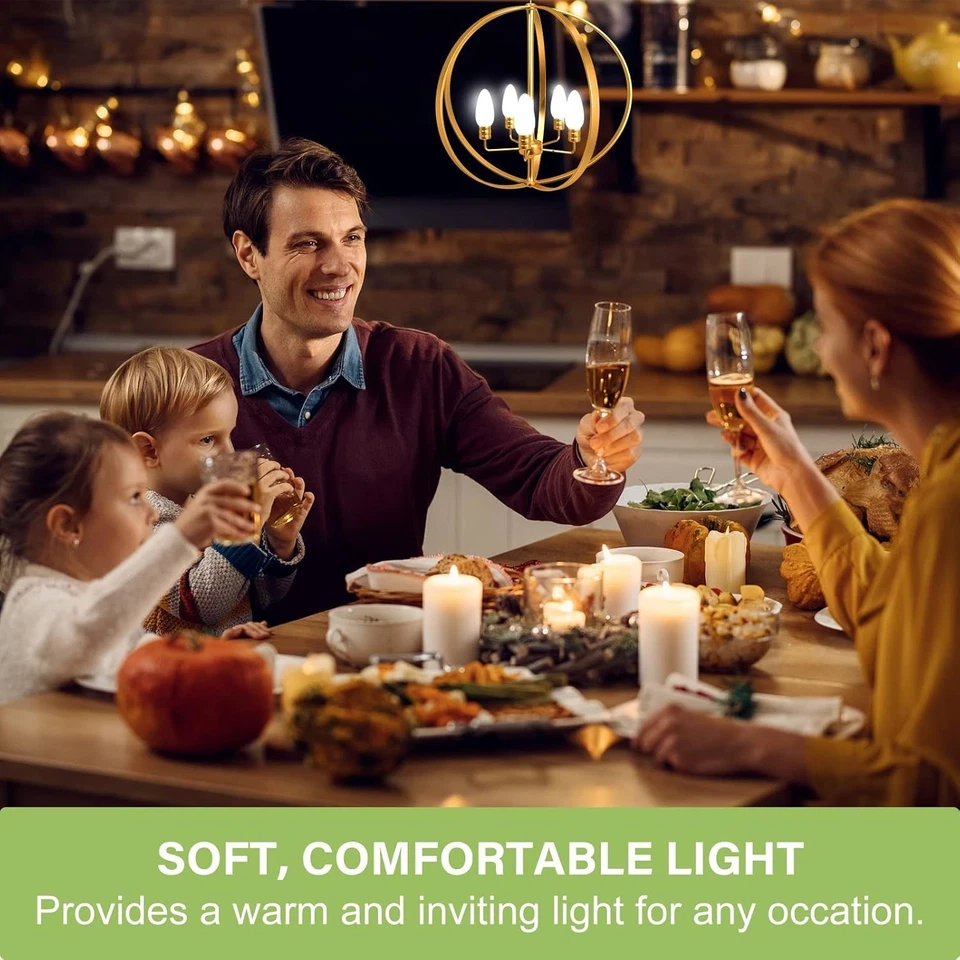 Long-Lasting Dimmable E12 LED Bulbs, 2700K Soft White, 48 Pack for Chandeliers - Image 4 of 4