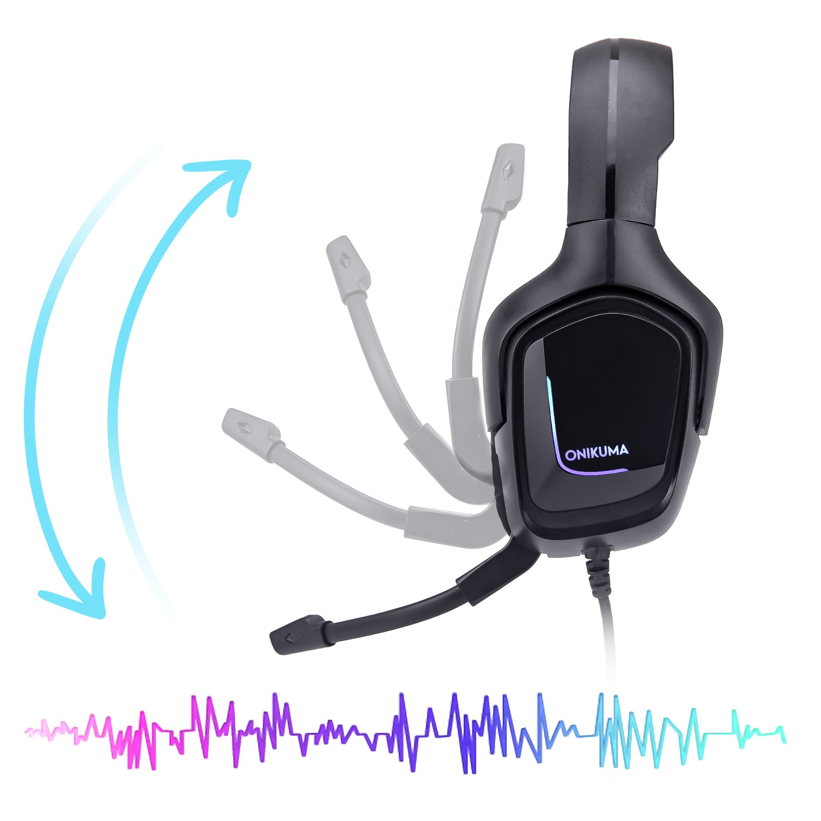 K20 Gaming Headset Headphone w/ Noise Cancelling Mic Surround Sound Over-Ear RGB
