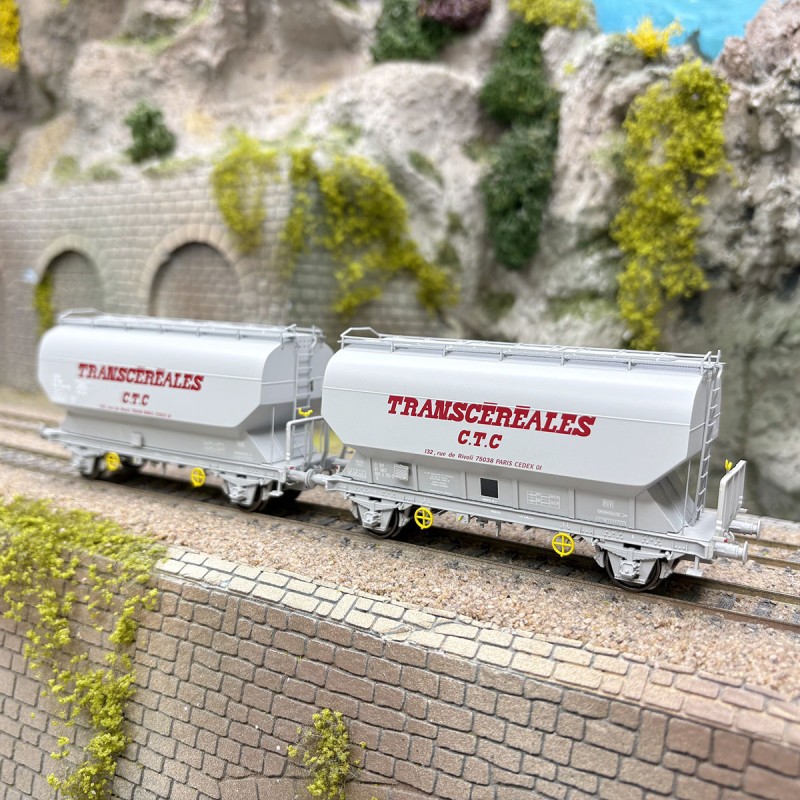 Wagons céréaliers Fauvet-Girel SNCF pour circuit ferroviaire miniature HO