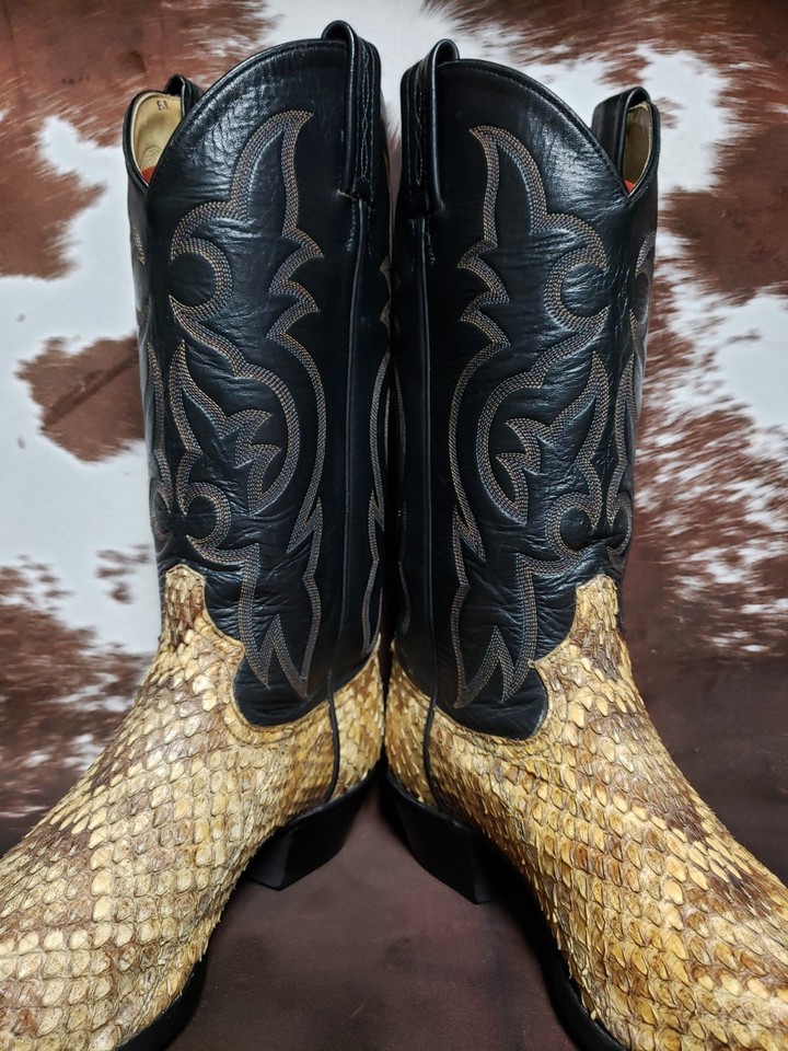 Tony Lama Eastern Diamondback Rattlesnake 🐍 Western Cowboy Boots Mens ...