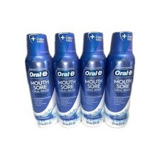 4 Bottles of Oral-B MOUTH SORE Oral Rinse Mouthwash Special Care 16oz Braces