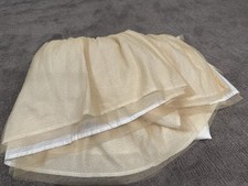 Pottery Barn Teen Gold Tulle Bed Skirt Queen EUC