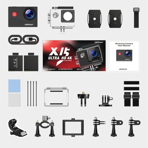 4K Ultra Hd Action Camera WiFi 30M Underwater Camera 2-Inch IPS Touch Screen EIS - Picture 3 of 8