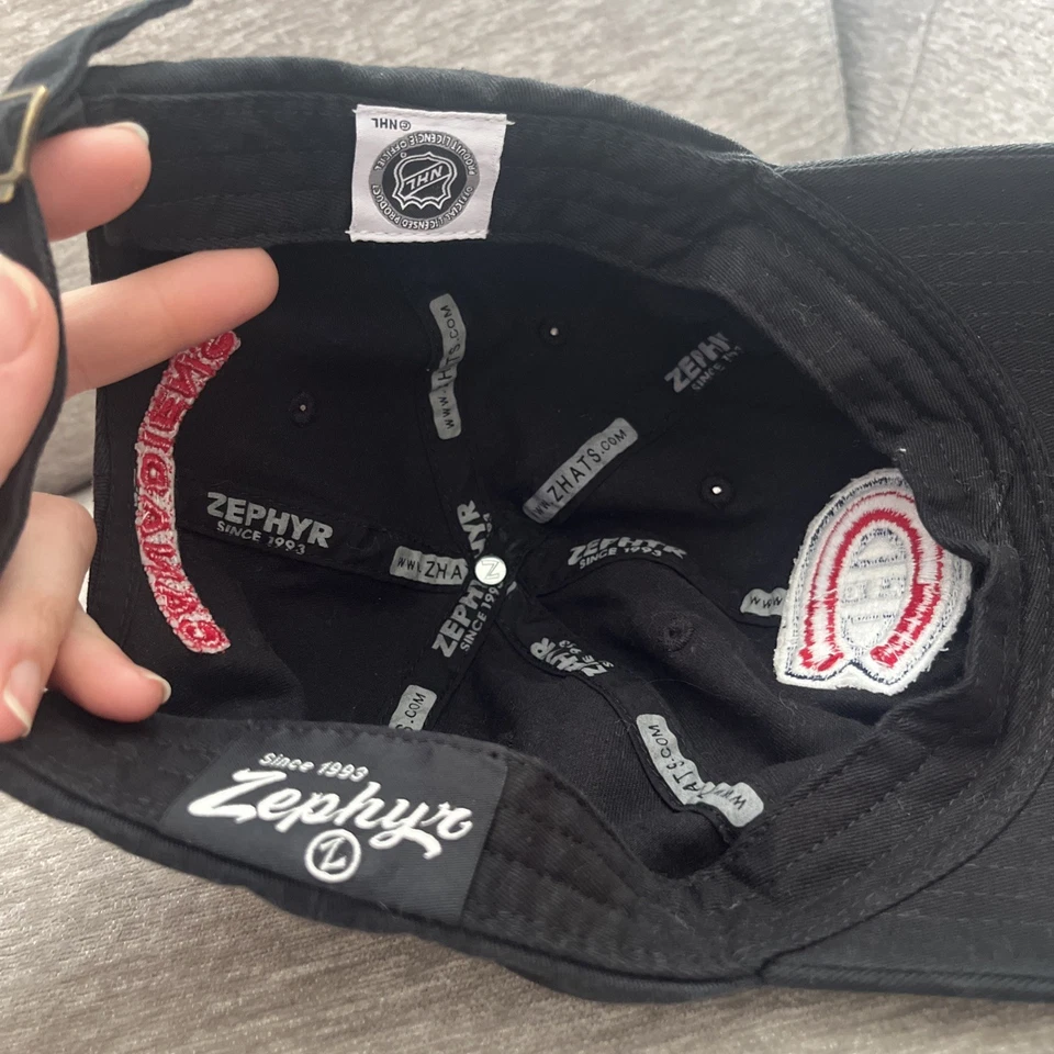 Montreal Canadiens VTG NHL Adjustable Hockey Hat Black & Red - Image 4 of 4