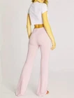 NWT Wildfox L Tennis Club Fleece Lounge Drawstring Pants Pink Salt 115759