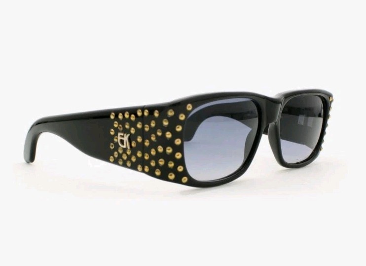 Emmanuelle Khanh Sunglasses Vtg Black Gold Studs 1601-CL-1  display picture 2