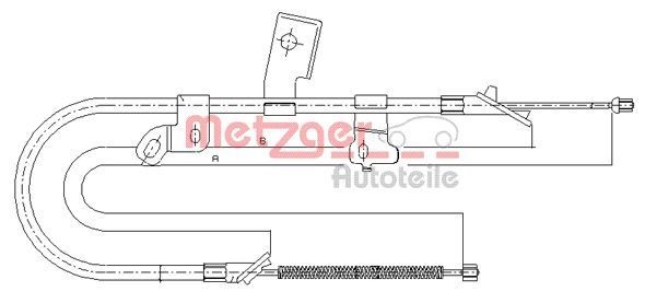 Seilzug Feststellbremse Hinten Rechts Metzger 171071 FÜR Toyota Handbremsseil-image