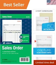 Sales Order Book, 2-Part, Carbonless, White/Canary, 4-3/16 x 7-3/16 Inches, 5...