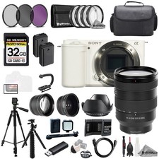 Sony ZV-E10 White Body  FE 24-105mm f/4 G OSS Lens 32GB 9 PC Filtr-MEGA Kit