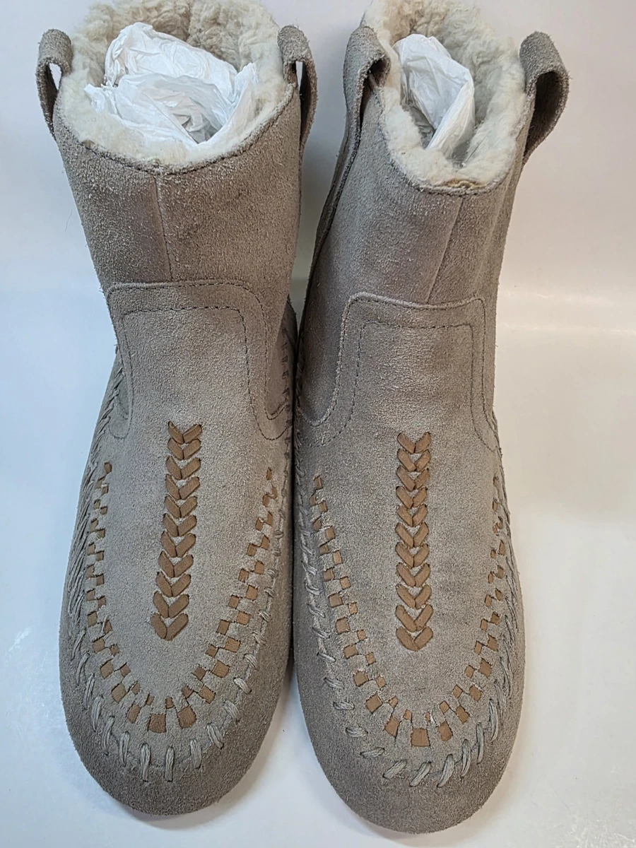 Bottines Latigo En Daim Gris - Pointure 7.5 Femme, Bout Pointu, Style Booties Sans Talon