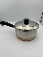 VTG Pre 68 Double Ring REVERE WARE 2 QT Saucepan Copper Bottom w/Lid USA READ