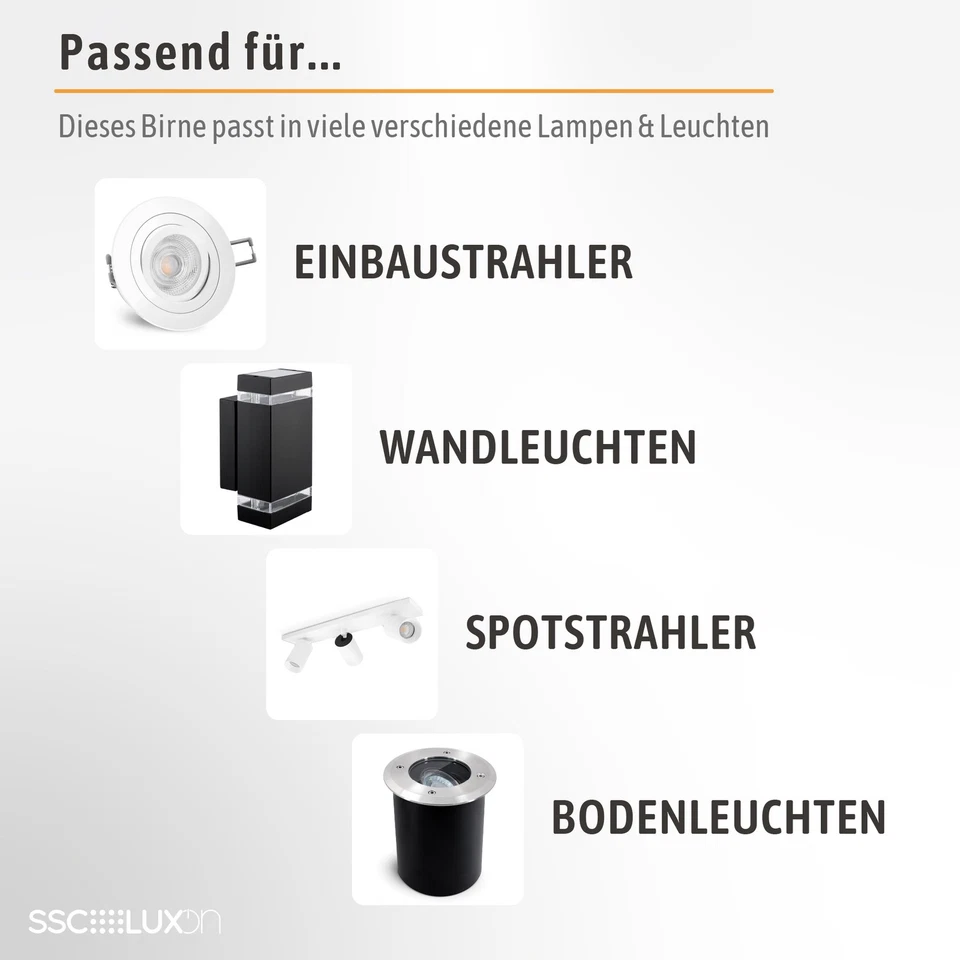 6 Stück LumiFLEX LED GU10 Leuchtmittel Strahler 5W drei Lichtfarben 3CCT Birne - Bild 4 von 4