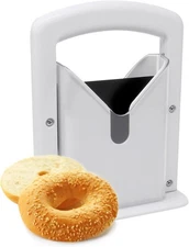CZBCQ Bagel Slicer, Perfect for Bagels, Cutter, Safety Handle, White 