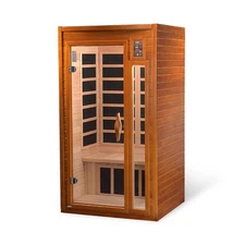 DYNAMIC SAUNAS Barcelona 1- to 2-Person Low EMF FAR Infrared Sauna with Red L...