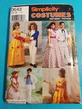 Fairy Tale Costumes Sz 7-14 Boys Girls Simplicity Sewing Patterns 0643