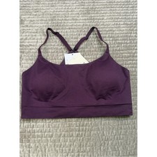 TRUE CO Soft Form Square Neck Adjustable Strap Wireless Bra Purple Size M NWT