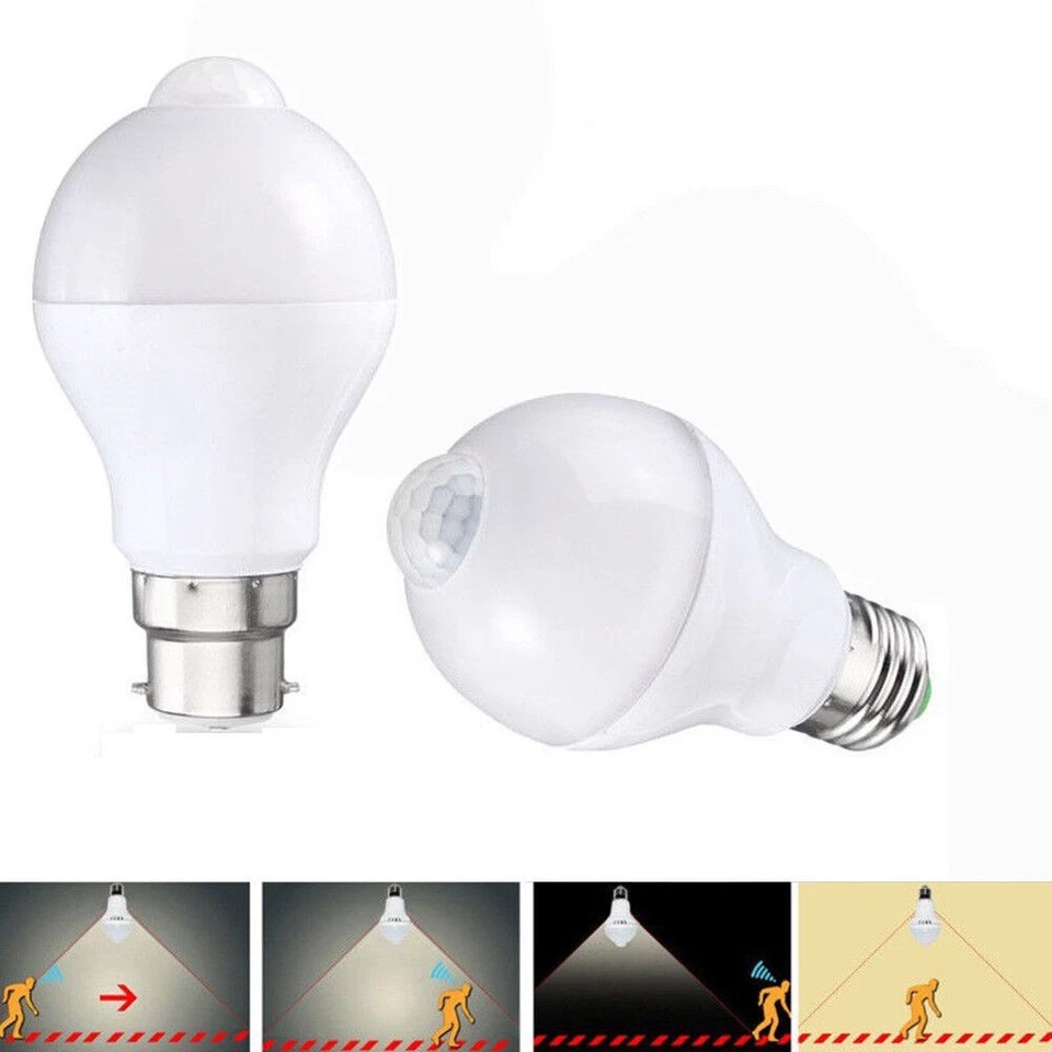 E27/B22 PIR Motion Sensor LED Bulb Globe Energy Saving Light Auto ON/OFF UK 2025 - Image 3 of 4