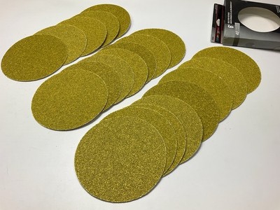 20 Discs - Color Extra CX8255 Gold Stick-On PSA 6'' Sanding Discs, 40 Grit Coarse