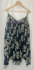 River Island Floral Embellished Hanky Hem Dress Size L Boho Summer Floaty