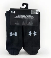NWT Under Armour Unisex 6 Pack UA Training Cotton Crew Black Size L