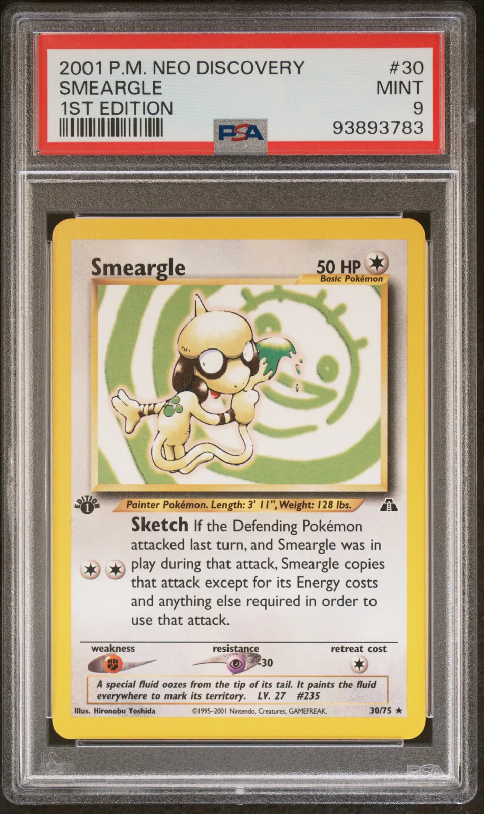 2001 Pokemon Neo Discovery Smeargle #30 PSA 9
