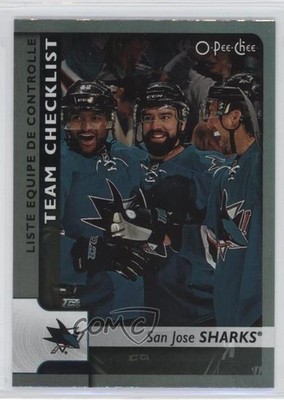 2017-18 O-Pee-Chee Team Checklist Rainbow Foil San Jose Sharks #584 e6j