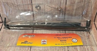 Bondhus 25445 - Set 7 Hex L-Wrenches 12'' #25445. NEW/DAMAGED In Transit.