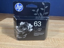 Original Genuine HP 63 Black Printer Ink Cartridge -New In Opened Box - Oct 2027
