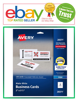 Avery Printable Business Cards with Sure Feed Technology, 2'' x 3.5'', White