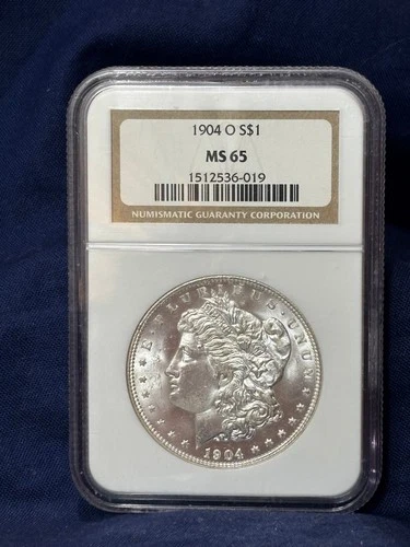 1904 O Morgan Dollar US Coin 90% Silver NGC MS 65
